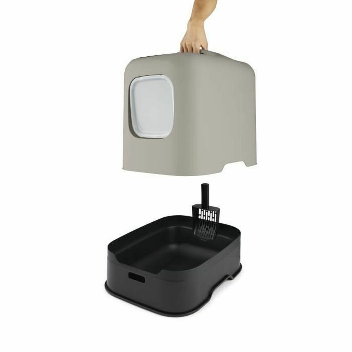 Kutija za mačje stelju Rotho My Pet CAPUCCINO — plastika, pravokutna