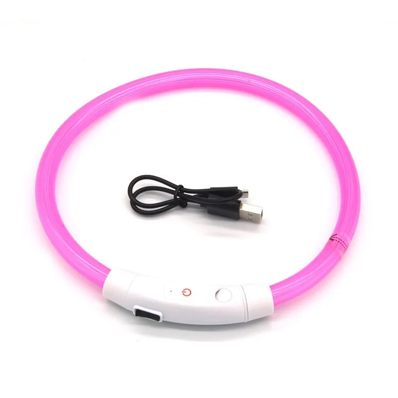 LED ogrlica za pse i mačke s USB punjenjem | 3 načina svjetla | Noćna sigurnost | 7 boja