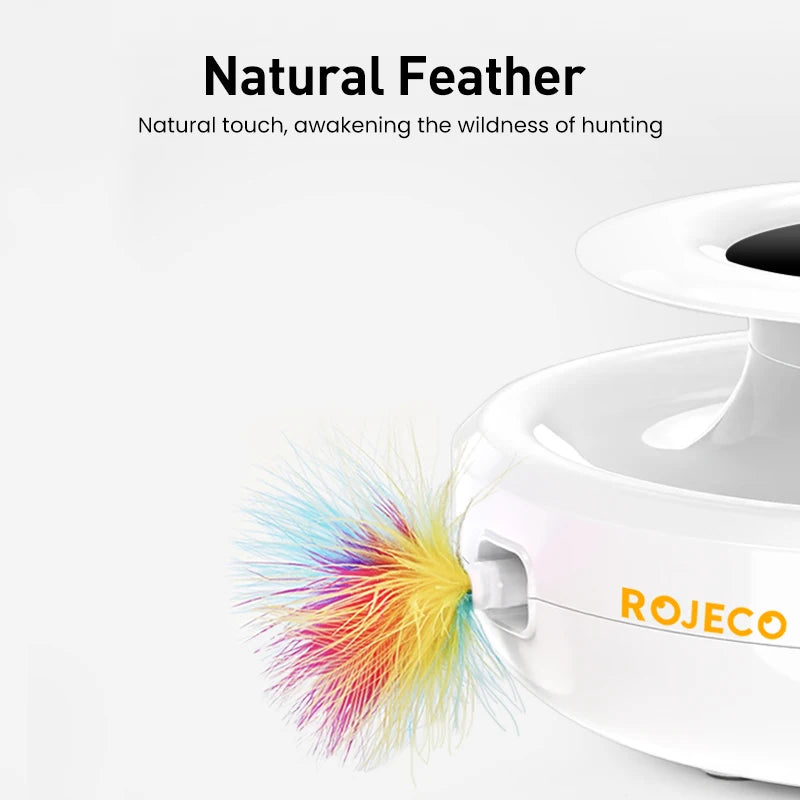 ROJECO 2-u-1 pametna interaktivna igračka za mačke — automatsko pero i lopta, 5 režima