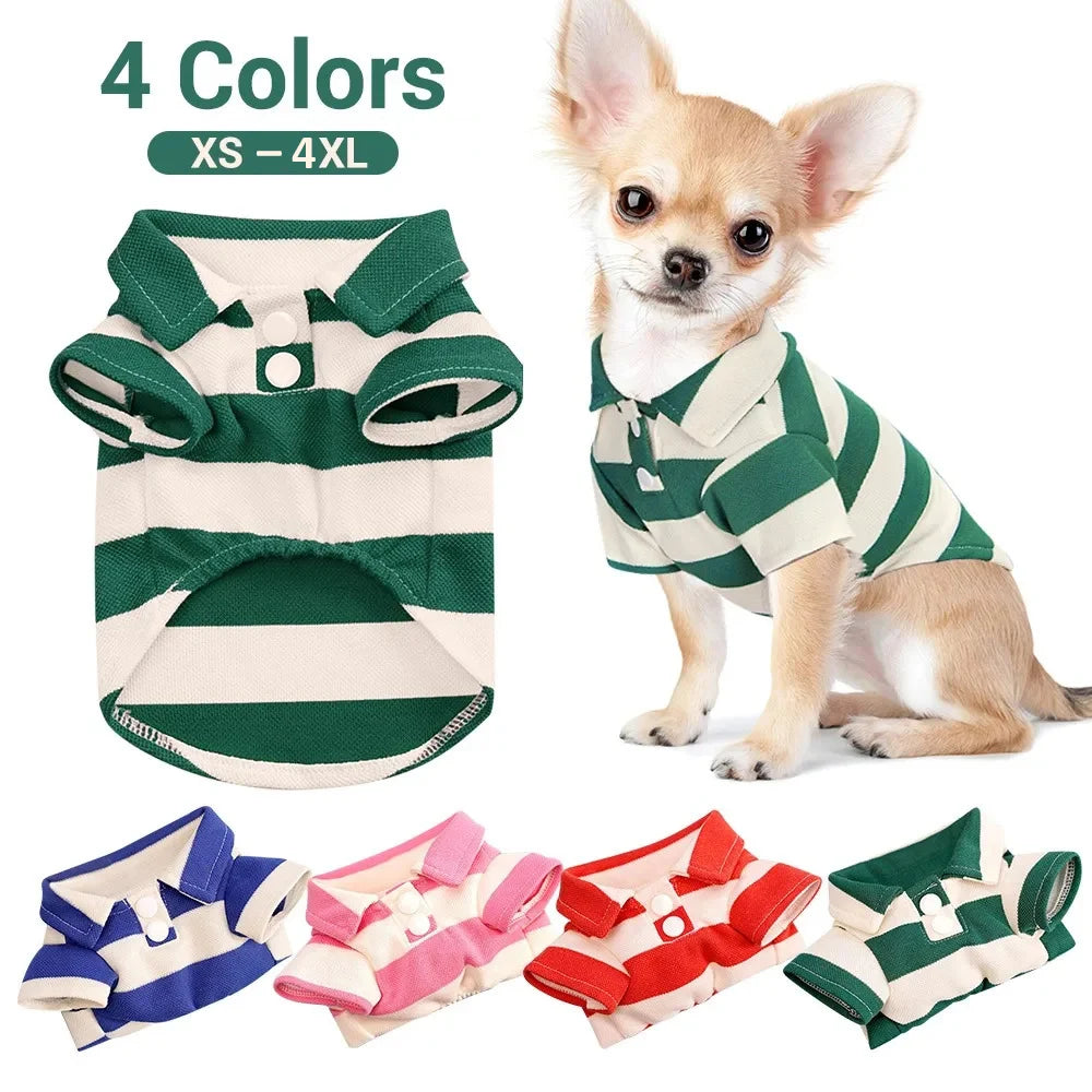 Ljetna majica za pse i mačke | Prugasti sport stil | XS–4XL | Chihuahua, Pug, Yorkshire