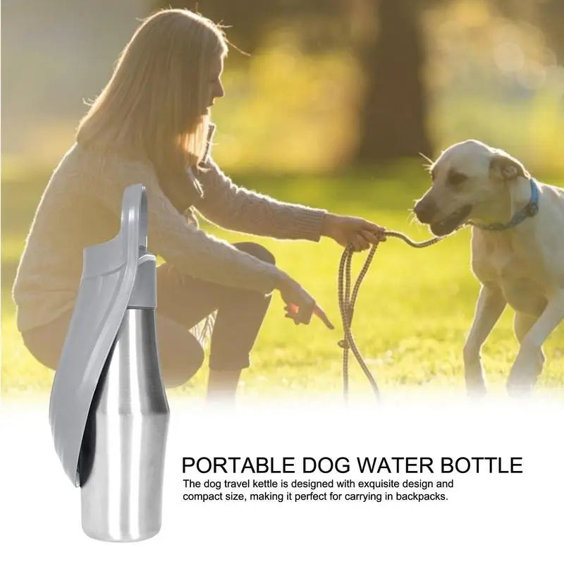 Putna boca za pse 2-u-1 — 750 ml, nehrđajući čelik, integrirana zdjela