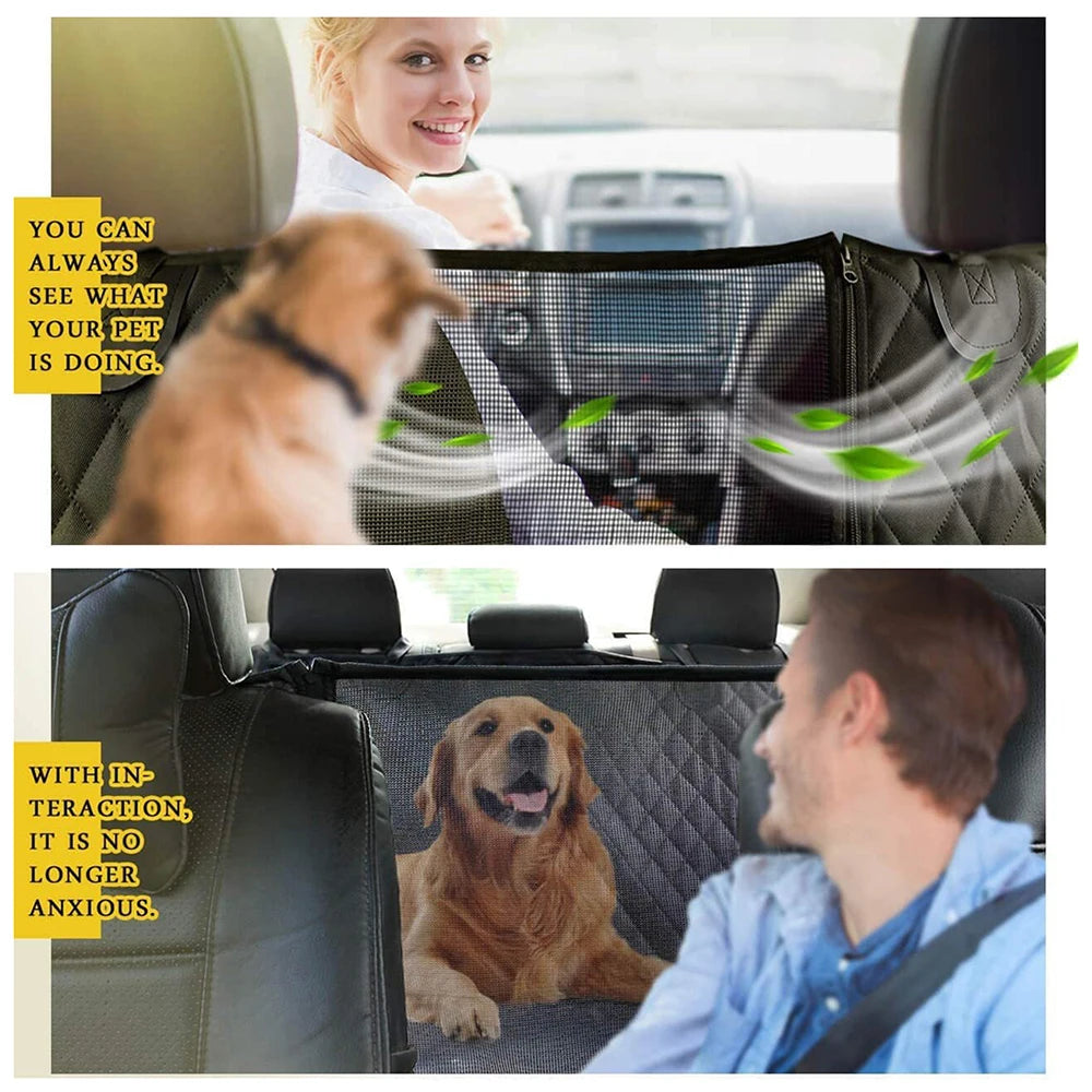 Vodootporna navlaka za auto sjedalo za pse s mrežastim prozorom