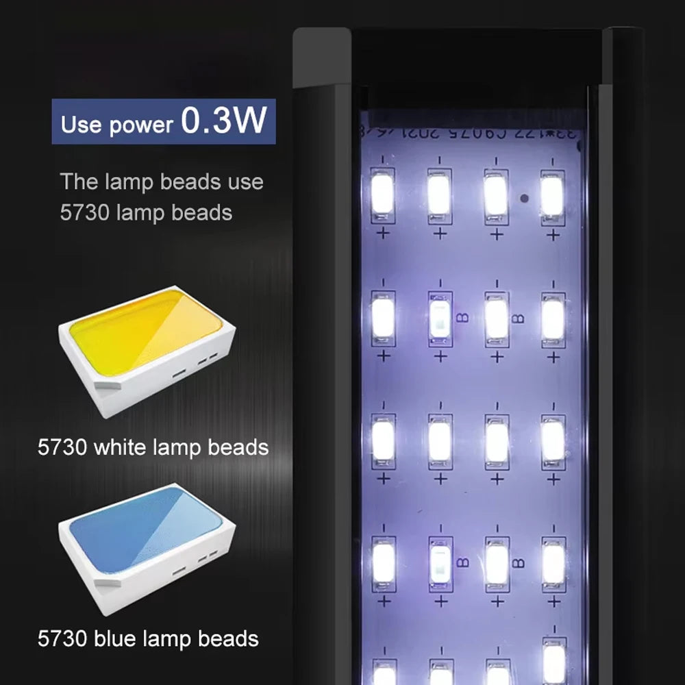 LED svjetlo za akvarij s kopčom | 3 boje | 9W–14W | 220V