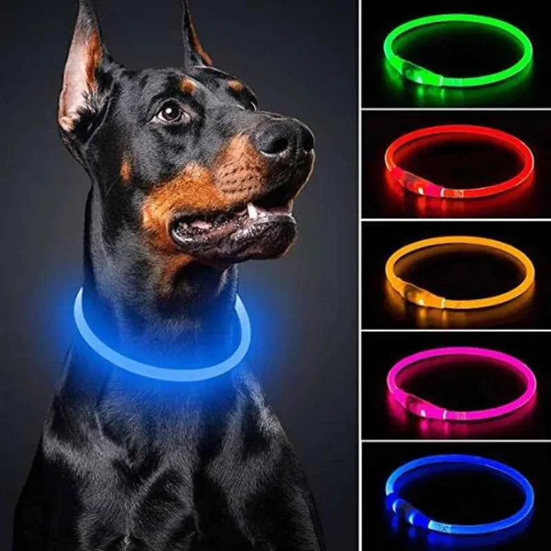 LED ogrlica za pse i mačke s USB punjenjem | 3 načina svjetla | Noćna sigurnost | 7 boja