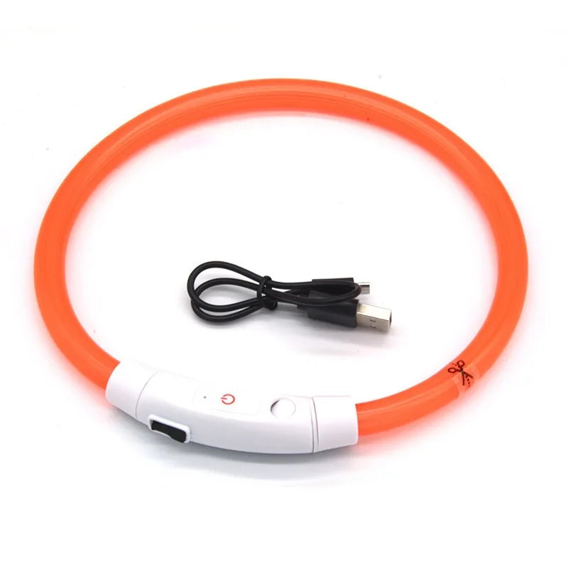 LED ogrlica za pse i mačke s USB punjenjem | 3 načina svjetla | Noćna sigurnost | 7 boja