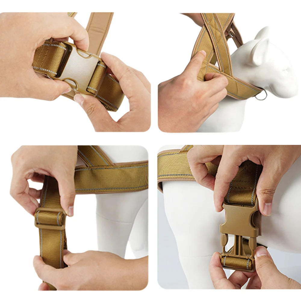 Taktički prsluk za pse — 1000D najlon, anti-pull, reflektivni, S-XL