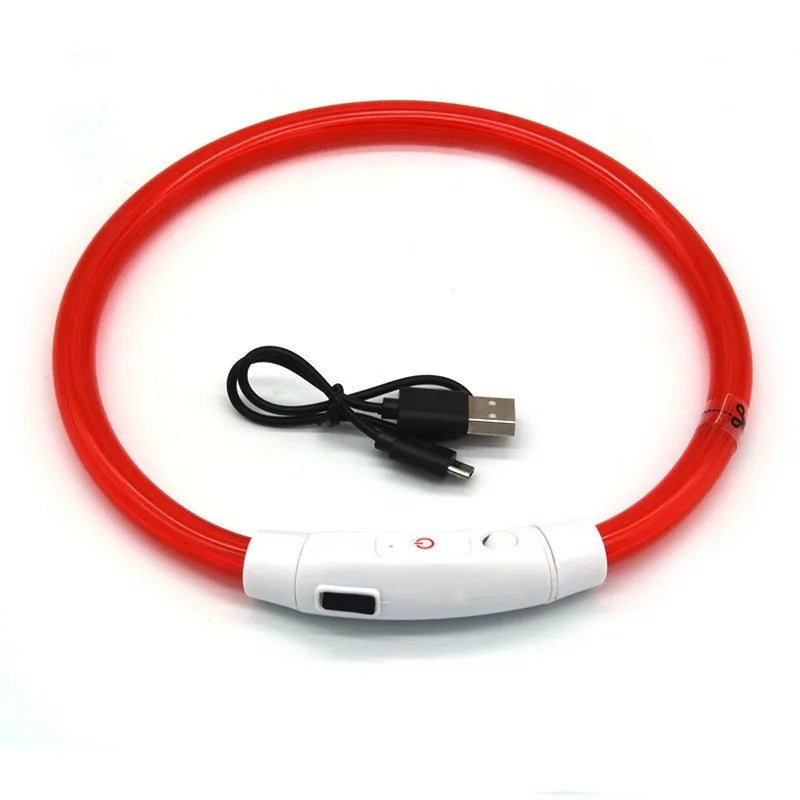 LED ogrlica za pse i mačke s USB punjenjem | 3 načina svjetla | Noćna sigurnost | 7 boja