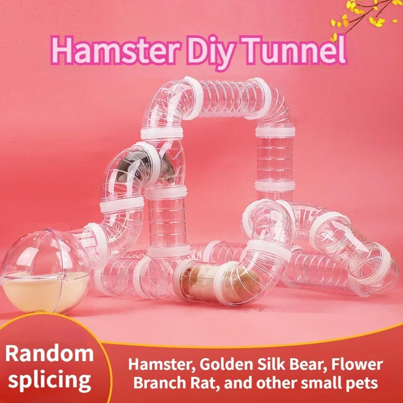 DIY labirint s tunelima za hrčka | Set cijevi i konektora | Modularni | Za činčile | Plava / Bijela